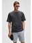 CHIC Erkek Relaxed Fit Dokulu Pamuk Kumaş Antrasit T-Shirt 4