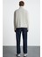 Andrıck Erkek Organik Pamuklu Dik Yaka Yarım Fermuarlı Bej Sweatshirt 5