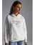 Nılsa Kadın Nakış Detaylı Organik Pamuk Şehir Temalı Regular Kapüşonlu Ekru Sweatshirt 3