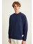 NATAS Erkek Regular Fit 3 İplik Şardonlu Yuvarlak Yakalı Etiket Detaylı Lacivert Sweatshirt 1