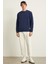NATAS Erkek Regular Fit 3 İplik Şardonlu Yuvarlak Yakalı Etiket Detaylı Lacivert Sweatshirt 2