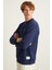 NATAS Erkek Regular Fit 3 İplik Şardonlu Yuvarlak Yakalı Etiket Detaylı Lacivert Sweatshirt 5