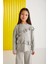 PAREL-GRM24018 %34 polyester %28viscon %33pamuk %5elastne kız çocuk uzun kollu bluz Gri Bluz 1