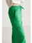 Sadıe Kadın %100 Keten Relaxed Kalıp Beli Lastikli Yeşil Pantolon 4