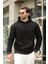 Siyah Kapüşonlu Kanguru Cep Erkek Sweatshirt E7163 1
