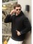Siyah Kapüşonlu Kanguru Cep Erkek Sweatshirt E7163 2