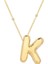 925 Ayar Gümüş Gold Balon K Harfi Kadın Kolye (BC-273DC1) 1