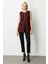 Kadın Önü Düğmeli Kapak Cepli Yelek 5007 Bordo 3