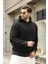 Siyah Kapüşonlu Kanguru Cep Erkek Sweatshirt E7163 3