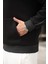 Siyah Kapüşonlu Kanguru Cep Erkek Sweatshirt E7163 4