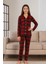 Kız Çocuk 15293 Yakalı Süet Pijama Takımı Bordo 1