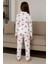 Kız Çocuk 015291 Yakalı Düğmeli Süet Pijama Takımı Beyaz 2