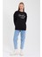 Süperlife Kadın Bisiklet Yaka Regular Fit El Yazılı Brooklyn Ince Sweatshirt SPR23SWK331 1
