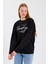 Süperlife Kadın Bisiklet Yaka Regular Fit El Yazılı Brooklyn Ince Sweatshirt SPR23SWK331 4