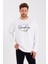 Süperlife Erkek Bisiklet Yaka Regular Fit El Yazılı Brooklyn Ince Sweatshirt SPR23SW331 5