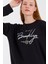Süperlife Kadın Bisiklet Yaka Regular Fit El Yazılı Brooklyn Ince Sweatshirt SPR23SWK331 5
