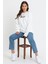 Süperlife Kadın Bisiklet Yaka Oversize Fit Brooklyn Baskılı Ince Sweatshirt SPR23SWK330 1