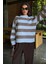 Camel Bisiklet Yaka Çizgili Oversize Triko Kazak MG1972 5