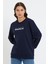 Süperlife Kadın Bisiklet Yaka Oversize Fit Brooklyn Baskılı Ince Sweatshirt SPR23SWK330 3