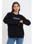 Süperlife Kadın Bisiklet Yaka Oversize Fit Brooklyn Baskılı Ince Sweatshirt SPR23SWK330 5