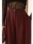 Kadın Bordo 3 Pileli Palazzo Kumaş Pantolon Bol Paça - Yüksek Bel 2