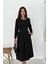 Kadın Kemerli Midi Boy Uzun Kollu Elbise NBK067 2