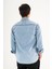 Erkek Buz Mavisi Slimfit Dar Kesim Çift Cepli Çıtçıtlı Yıkamalı Kot Gömlek 4