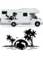 Palmiye ve Yunuslar Kamp Karavan Sticker 120 x 60 cm 1