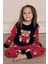 Kız Çocuk Ayıcık Desenli Göz Bantlı Peluş Polar Pijama Takımı 1