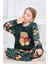 Kız Çocuk Ayıcık Desenli Göz Bantlı Peluş Polar Pijama Takımı 1