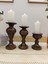 Ahşap Şamdanlık 3’lü Set – Dekoratif Mumluk 1