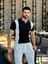 Beyaz Çizgili Siyah Polo Yaka T-Shirt 2