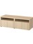 Bestå Tv Sehpası Ağartılmış Meşe Görünümlü 120X42X39 cm Lappviken Çıt Çıt Raylı 1