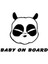 Panda Kafası Bebek On Board Sticker 10 x 8 cm 1