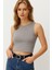 Sıfır Kollu Basic Fitilli Crop Kadın 1