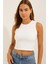 Sıfır Kollu Basic Fitilli Crop Kadın 1