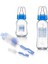 Doğal Cam Biberon Seti 230ML ve 120ML, Ikili ve Fırçalı, Mavi Renkli 1