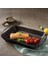 Metal Dikdörtgen Metal Kulplu Izgara Döküm Tava, 22X32, Kırmızı 2