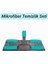 Saplı, Mikrofiber Bezli Mop - 140 cm Uzunluktaki Teleskobik Sapi ve 360 Derece Dönebilen Uzayıp Kıslan Sap, Istediğin Bezi Tak Kullan Yedek Bezli Döner Saplı Mandallı Mop - (Mavi) 3