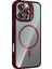 Apple iPhone 16 Pro Max Remim Lensli Magsafe Standlı Kapak - Bordo 2
