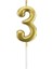 Nedi Çubuklu Mum Altın Seri 3 Rakamı M155G-3 1