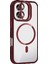Apple iPhone 17 Remim Lensli Magsafe Standlı Kapak - Bordo 1