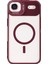 Apple iPhone 17 Air Remim Lensli Magsafe Standlı Kapak - Bordo 2