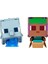 Minecraft Dönüşen Figürler 2'li Paket, Dinamik Oyun Için 2'si 1 Arada, 9 Cm, Büyük Kafalı 2 Aksiyon Figürü, Efe/sailboat ve Dolphin/treasure Chest, JCY31 3
