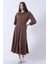 Kahve Beli Lastikli Cepli Ceket ve Etek Ikili Takım 4595053.05 1