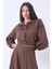 Kahve Beli Lastikli Cepli Ceket ve Etek Ikili Takım 4595053.05 8