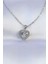 Tegan 316L Çelik Zincir Gümüş Renk Zirkon Taşlı Charm Kalp Kolye TG27BKO8744 1