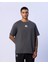 Denis Erkek Gri Oversize Fit Tişört 1