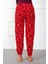 Moda Bayan Polar Tek Alt Pijama Kırmızı 4