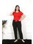 Moda Kadın Pamuklu Büyük Beden Alt Pijama Siyah 2